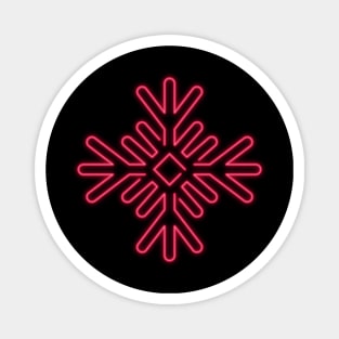 Neon Snowflake Red Magnet